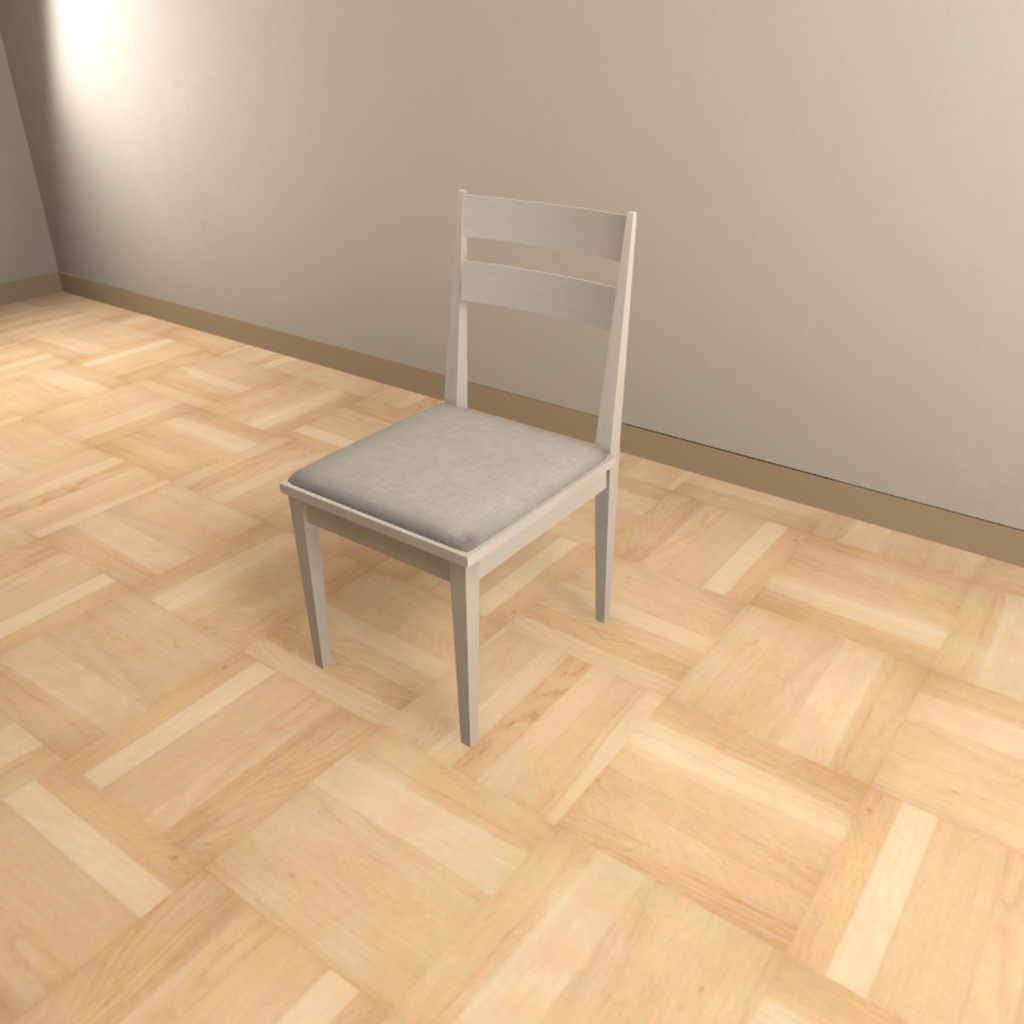 【VRChat向け】ホワイトウッドチェアA