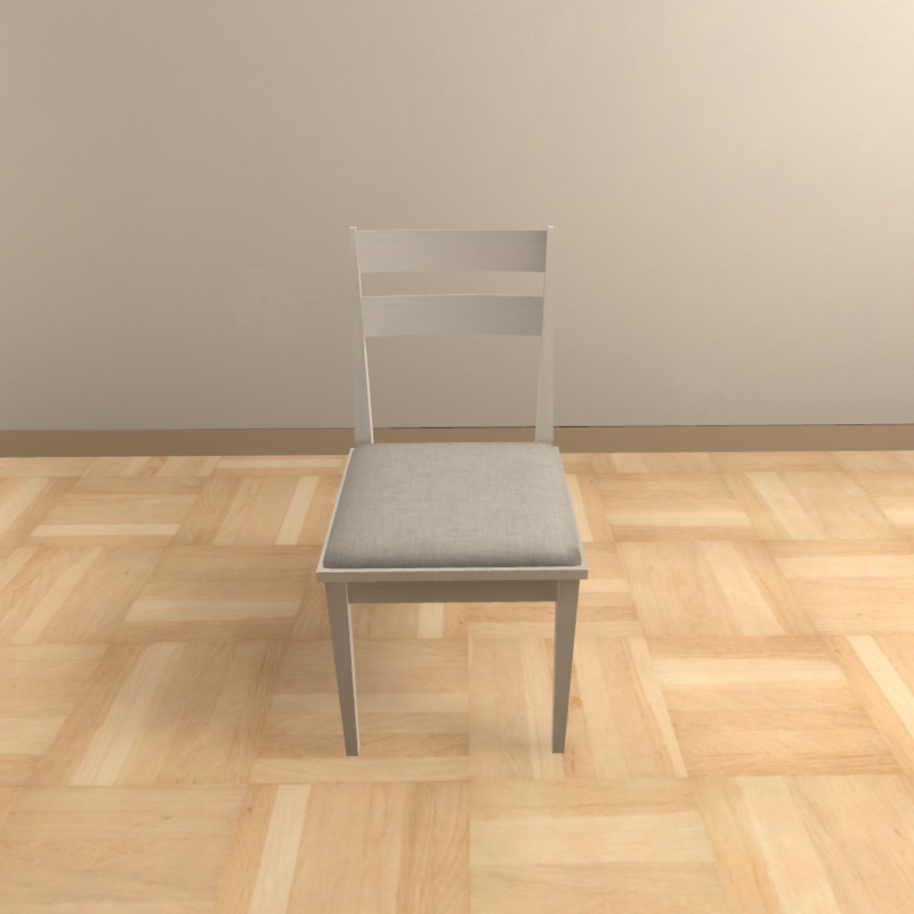 【VRChat向け】ホワイトウッドチェアA