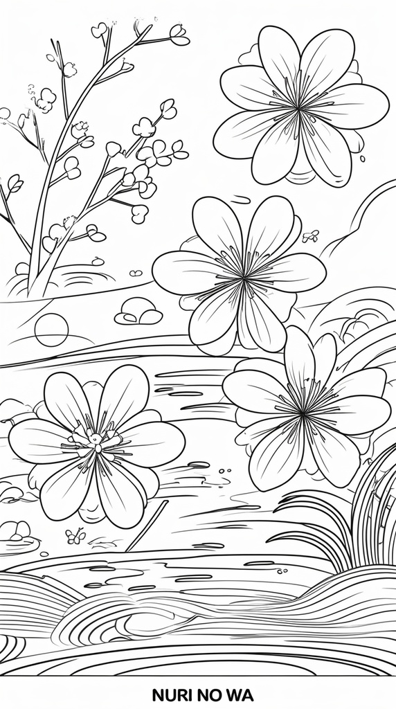 ほっと和む、和の塗り絵