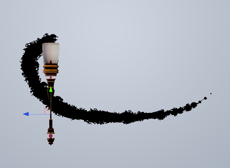 【3Dモデル】大筆【墨パーティクル付き】