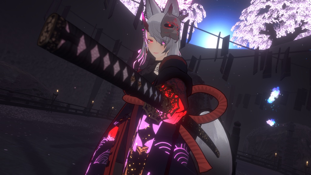 【3Dmodel】水斬 花筏【ModularAvatarギミック付】WaterBlade HANA-IKADA【Effect included】