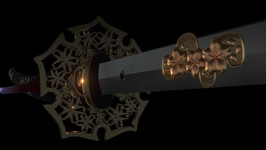 【3Dmodel】水斬 花筏【ModularAvatarギミック付】WaterBlade HANA-IKADA【Effect included】