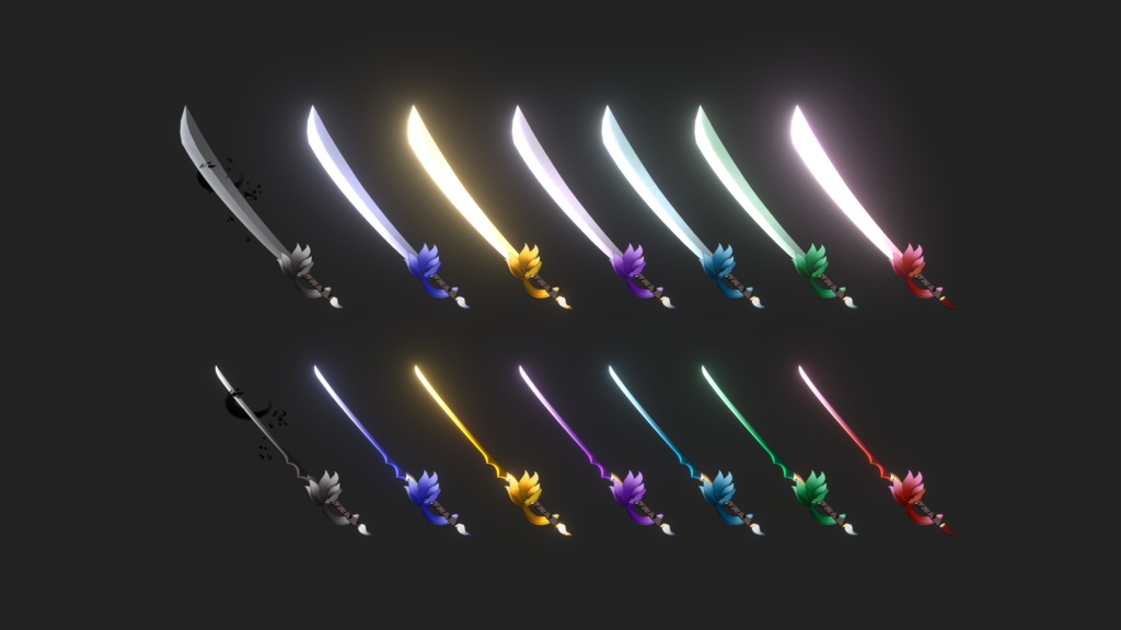 【3Dmodel】妖狐刀 九重【エフェクト付】/FoxyBlade KOKONOE【Effect included】