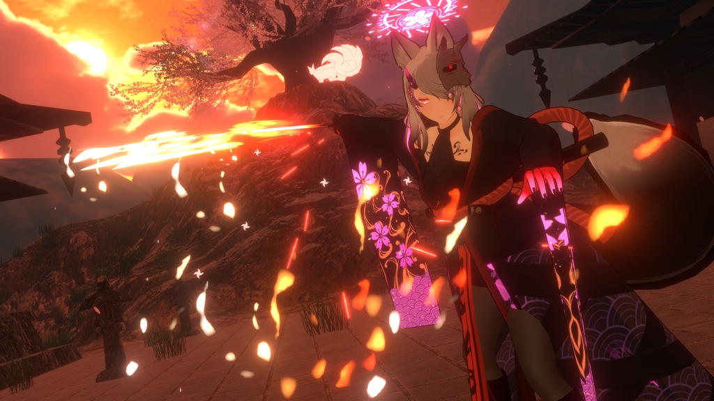 【3Dmodel】砕炎 迦具土【ModularAvatar対応ギミック付属】/FireBlade KAGUTSUCHI【Effect included】