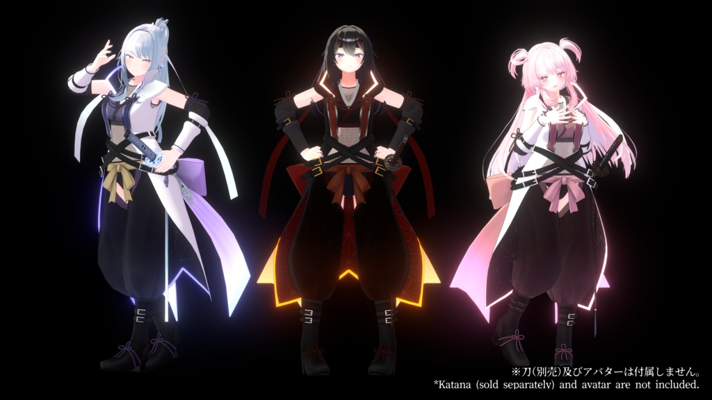 【3D衣装モデル】-妖討装束-(対応:桔梗、セレスティア、マヌカ、真冬)