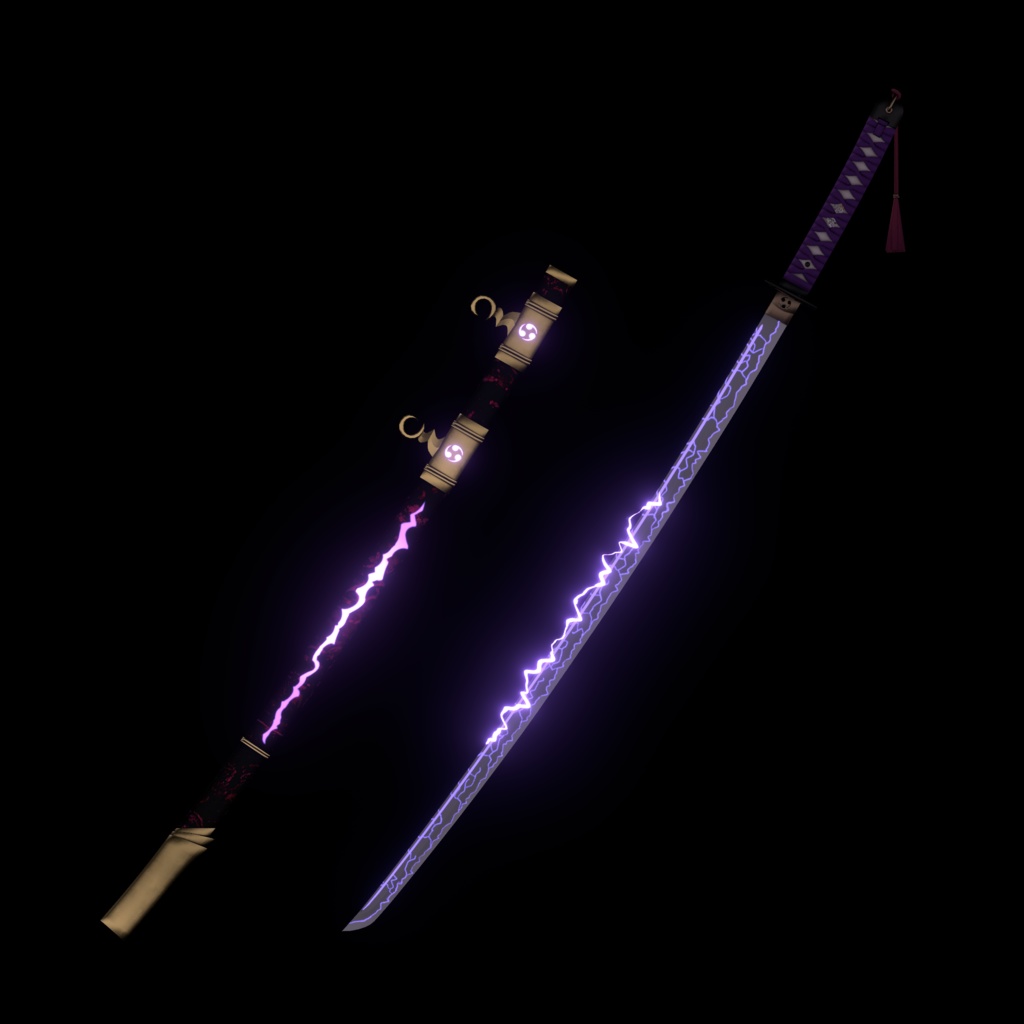 【3Dmodel】雷刃 鳴神【ModularAvatarギミック付】/lightning blade NARUKAMI【Effect included】