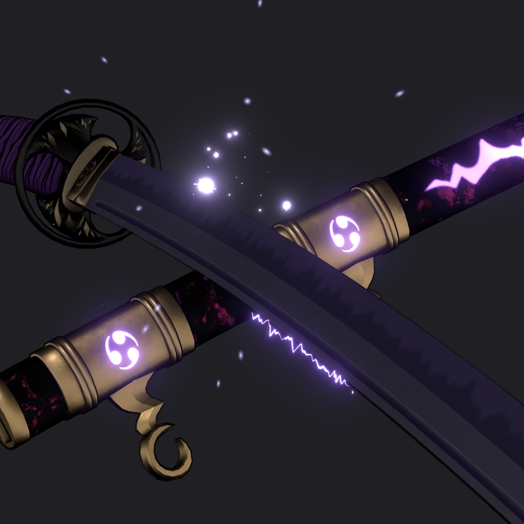 【3Dmodel】雷刃 鳴神【ModularAvatarギミック付】/lightning blade NARUKAMI【Effect included】