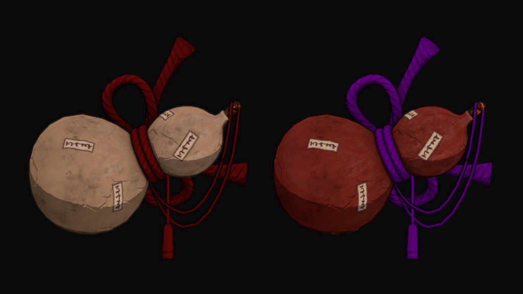 【3Dmodel】背負い大瓢箪/Back-Mounted Giant Gourd
