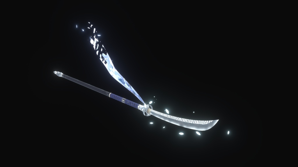 【3Dmodel】冰刃 冬環【両手持ちギミック付】/IceSword Towa【Effect included】