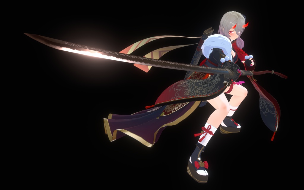 【3Dmodel】大刀 牙猟丸 【両手持ちギミック付】/GreatSword Garyo-maru
