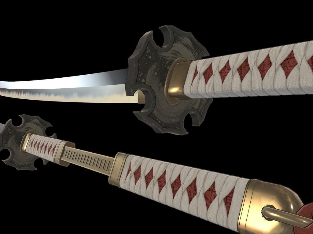 【3Dmodel】大刀 牙猟丸 【両手持ちギミック付】/GreatSword Garyo-maru