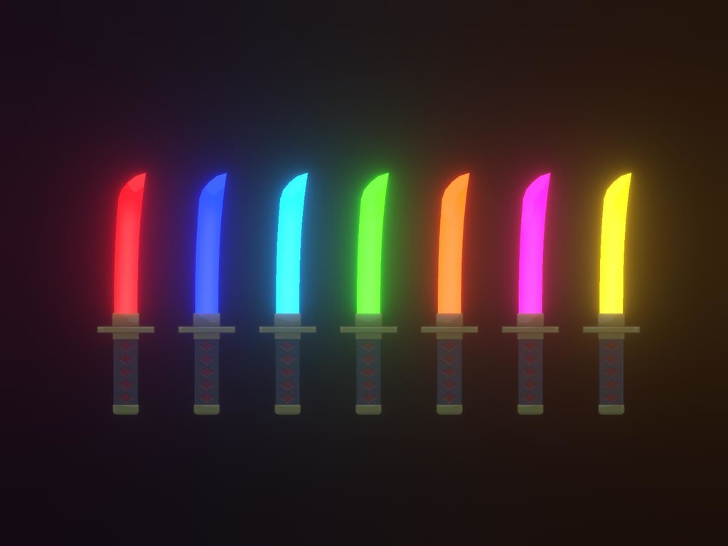 【MA対応3Dモデル】刀のペンライト【無料】