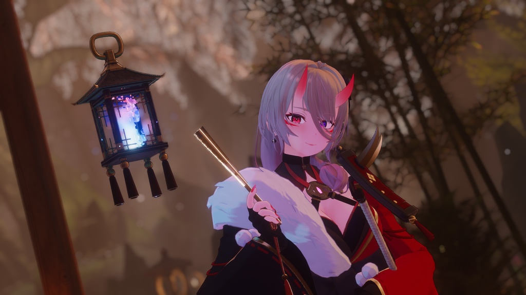 【公開セール】鬼妖灯【ライトギミック+炎パーティクル】く