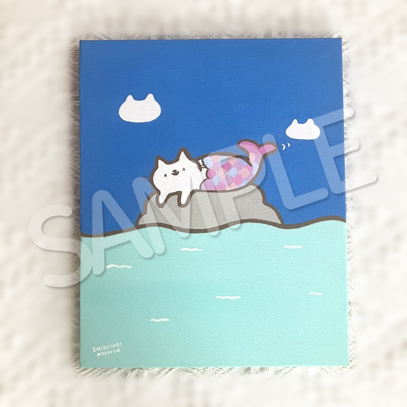 原画（F3号 キャンバス）にゃんぎょ