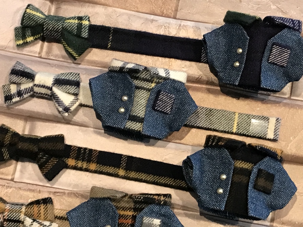 マフラーとデニムジャケットセット