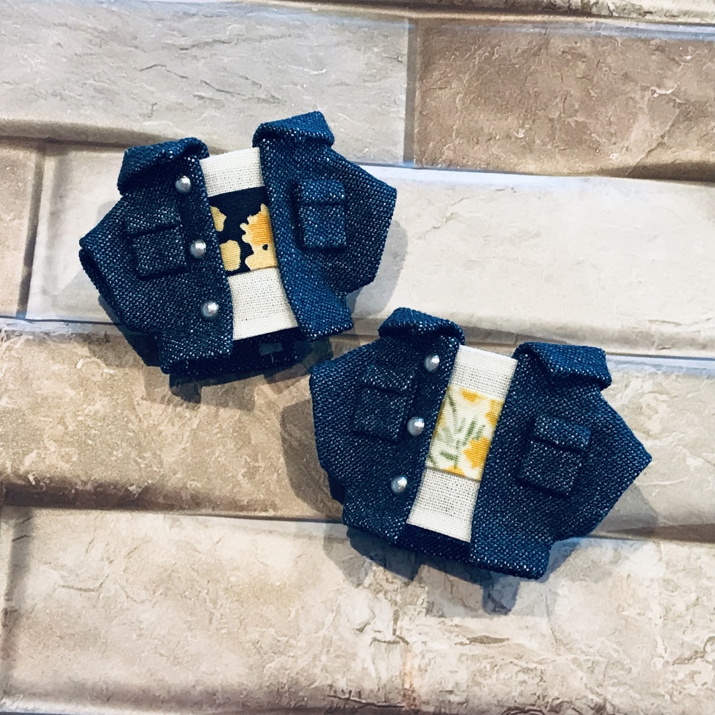 ミモザシャツとデニムジャケット