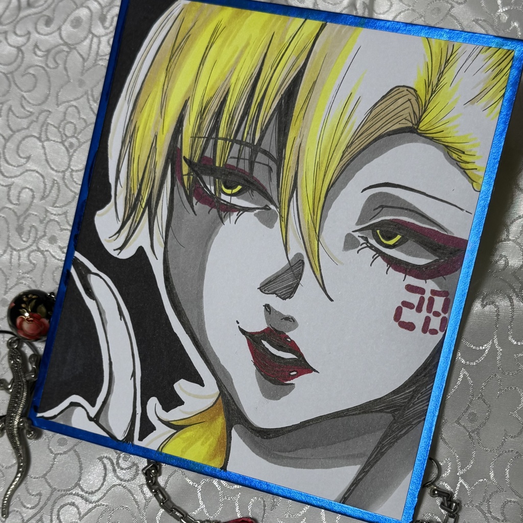 手描きイラスト色紙 創作女子