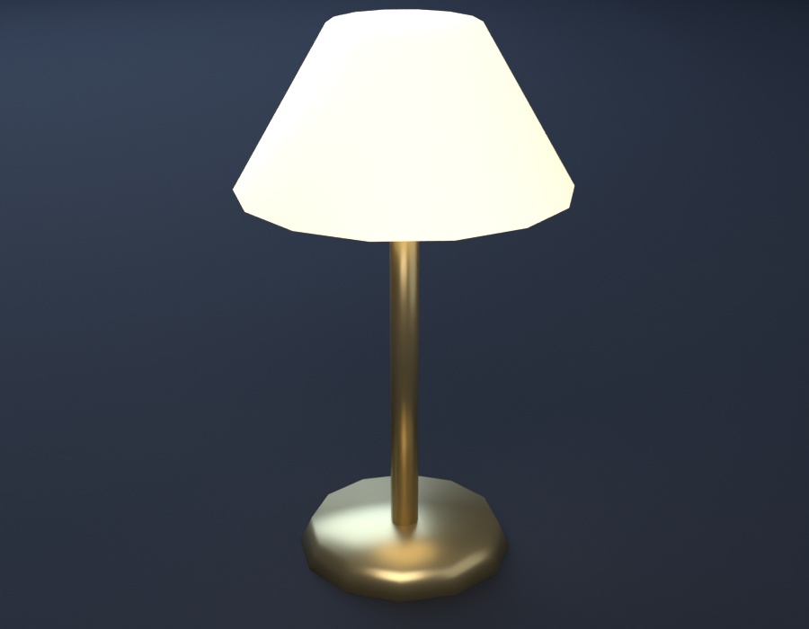 ローポリ3D小物 5点セット 夜の書斎/VRChat Blender Unity 対応 GLB FBX/机 ランプ 本 デスク周り 家具/低ポリ ローポリゴン 商用利用可