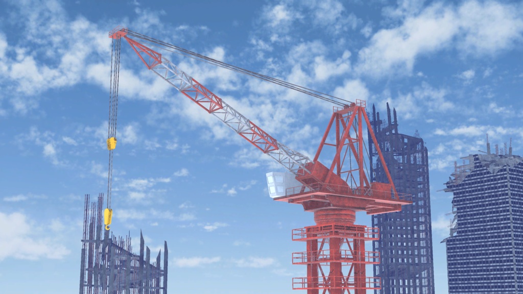 【VRChatワールド想定】タワークレーン [Tower Crane]
