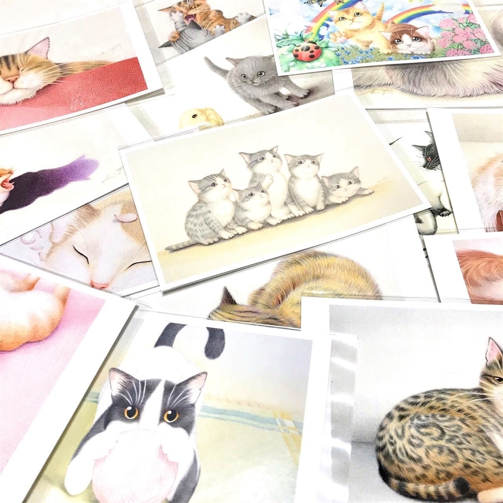 ねこのポストカード<セット> 色鉛筆画