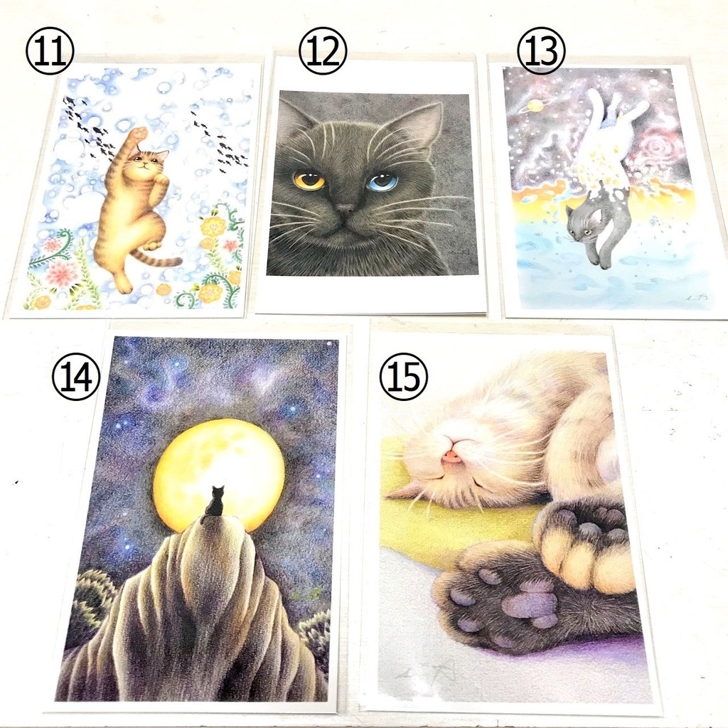 ねこのポストカード<単品> 色鉛筆画