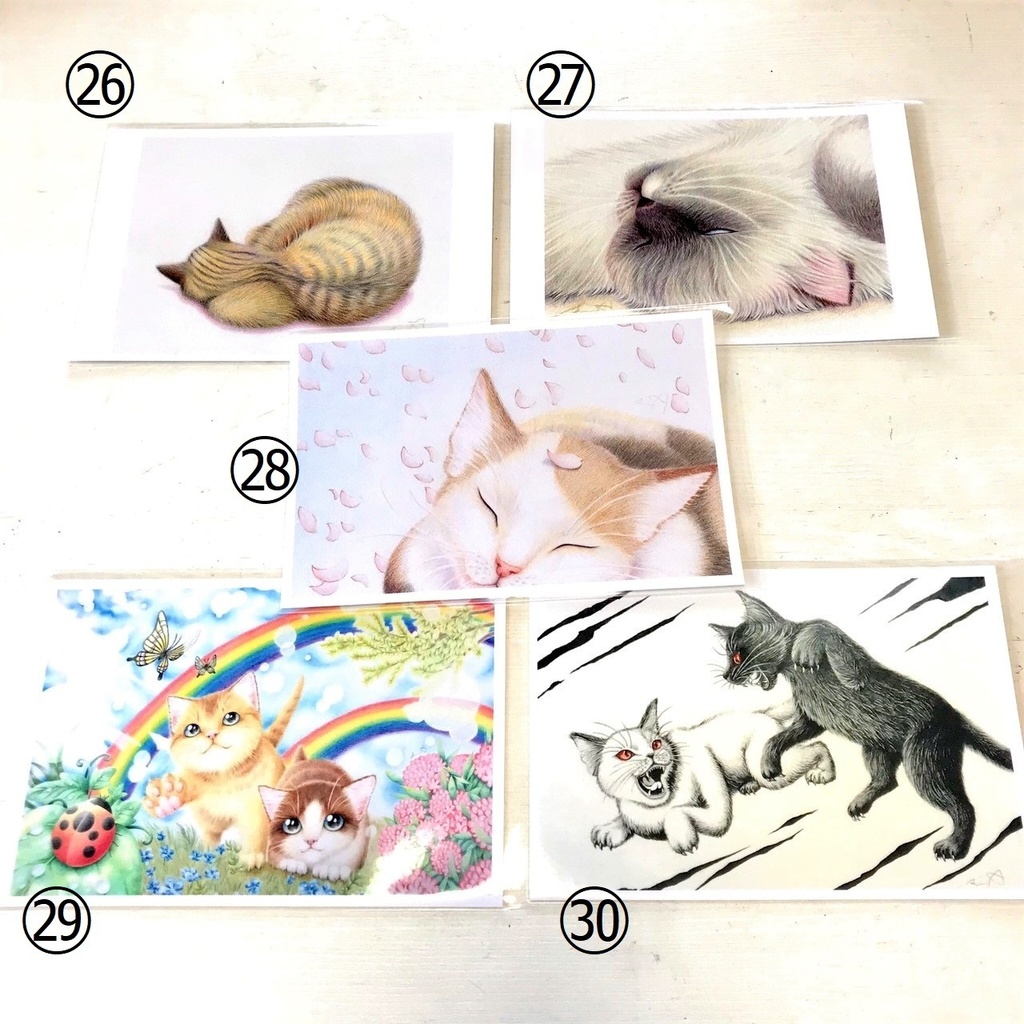ねこのポストカード<単品> 色鉛筆画