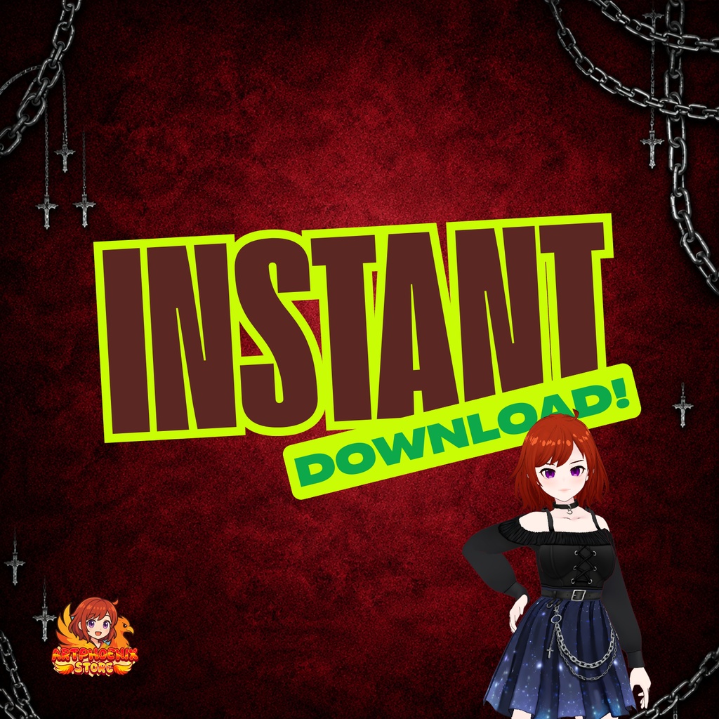 Vroid Clothes Gothic Girl | Dark Fantasy Fashion Vtuber | Outfit Set Dress Streetwear