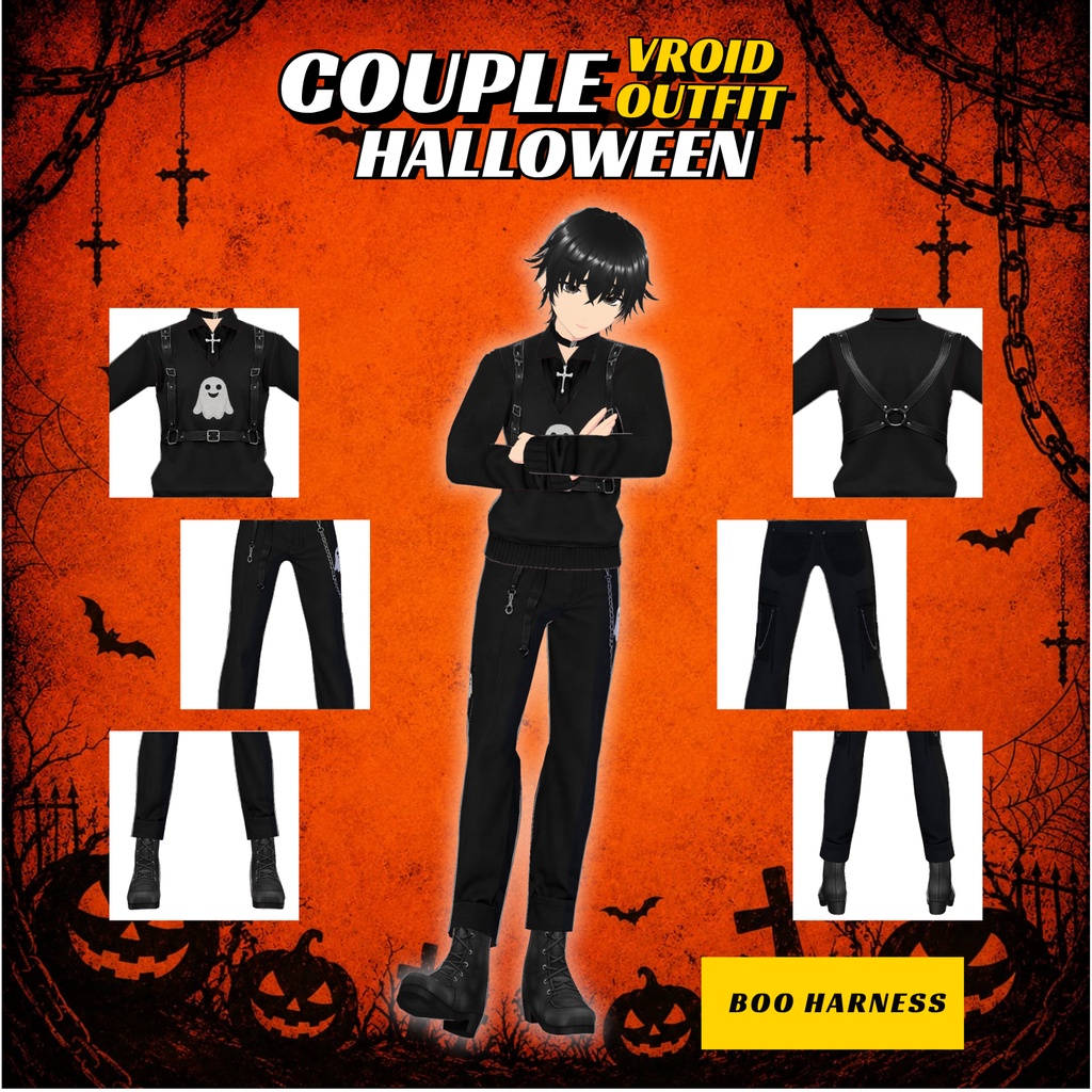 VRoid Couple Halloween Outfit | Gothic Ghost Matching Clothes (Digital Download)