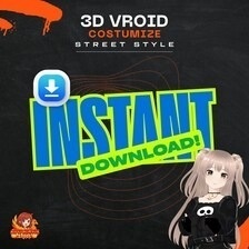 VRoid ゴシック衣装|スカルドレス|パンク・アニメファッション|3Dカスタム衣装|VRoid用アウトフィット