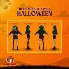 VRoid ストリートウェア・ハロウィン衣装パック | ゴシックVTuberファッション