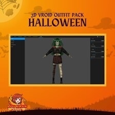 VRoid ストリートウェア・ハロウィン衣装パック | ゴシックVTuberファッション