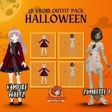 VRoid ストリートウェア・ハロウィン衣装パック | ゴシックVTuberファッション
