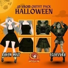 VRoid ストリートウェア・ハロウィン衣装パック | ゴシックVTuberファッション