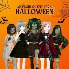 VRoid ストリートウェア・ハロウィン衣装パック | ゴシックVTuberファッション