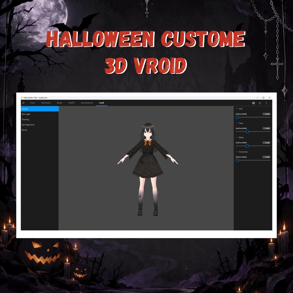 ハロウィン・ウィッチドレス | ゴシック蜘蛛の巣モチーフ衣装 | デジタルダウンロード