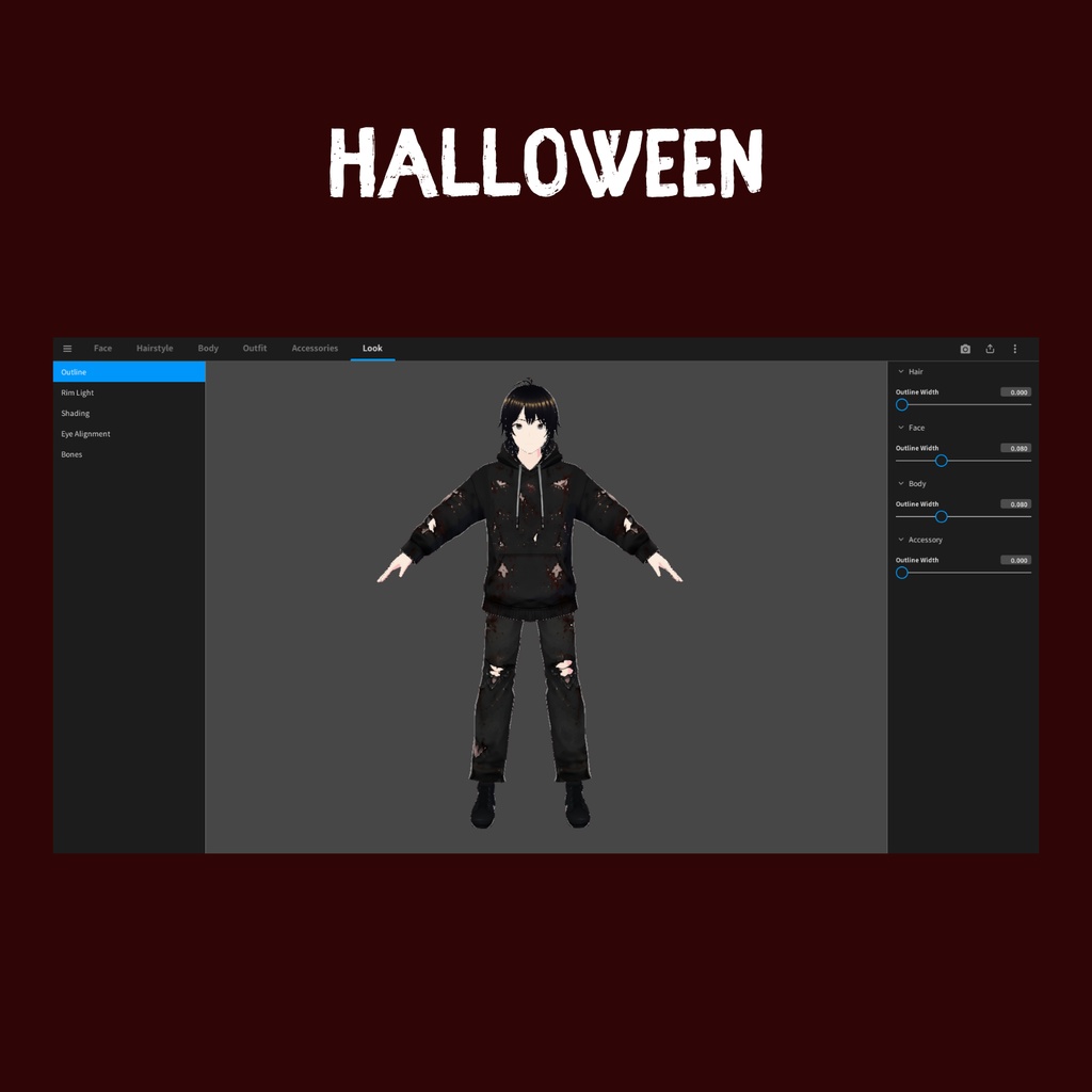 VRoid ハロウィン・デュオ衣装セット | ゴシックパンプキン&蜘蛛の巣ドレス | お揃いVTuber衣装 | アニメアバターファッション | 3Dカスタム衣装