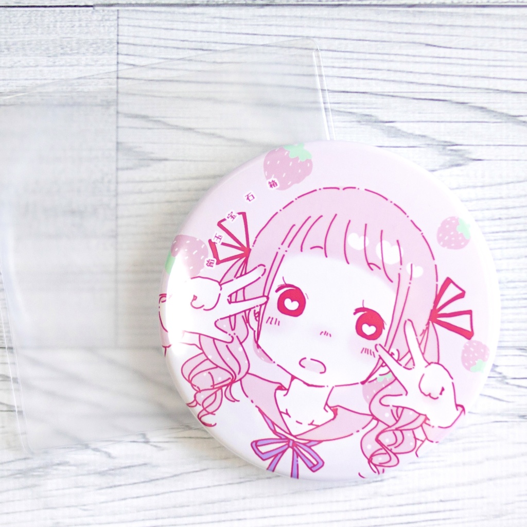 いちご少女の缶ミラー