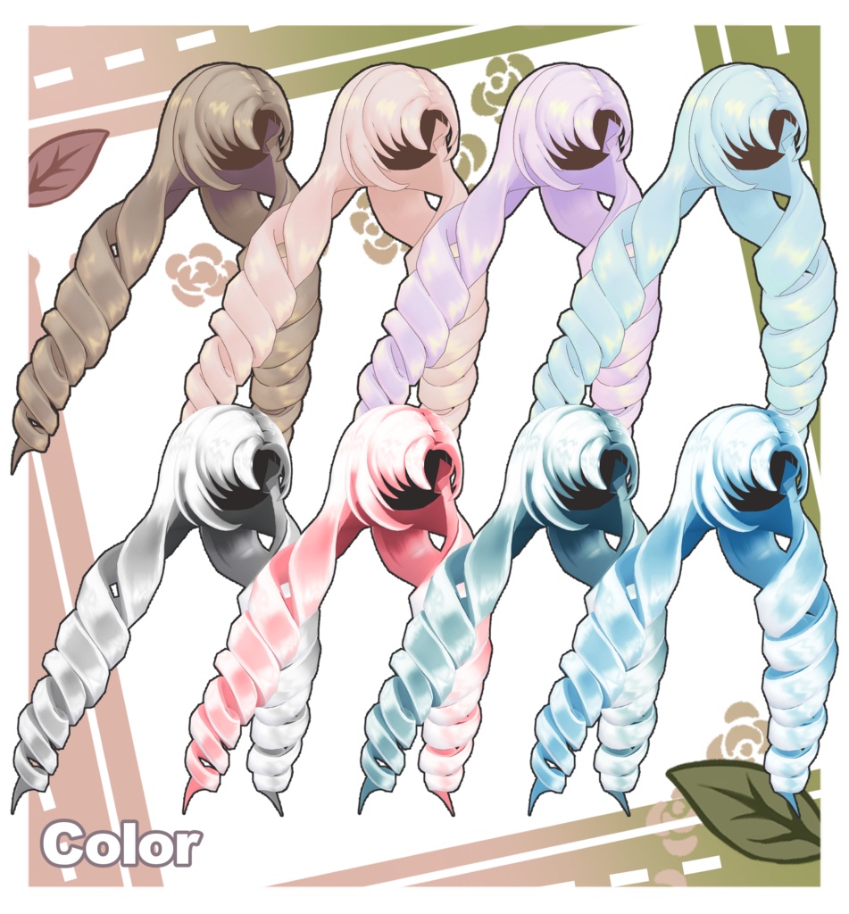 【3アバター対応】Rolling Rose Hair
