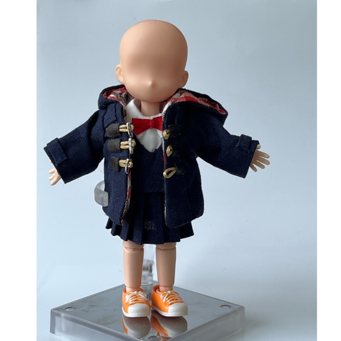 ねんどろいど　制服　ダッフルコート　マフラー５点セット（紺）