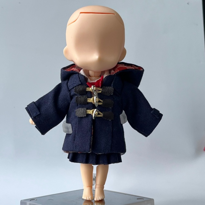 ねんどろいど　制服　ダッフルコート　マフラー５点セット（紺）