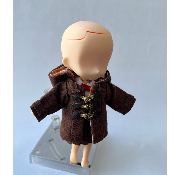 ねんどろいど　制服　ダッフルコート　マフラー５点セット（茶）