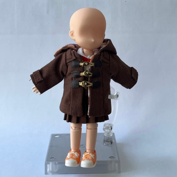 ねんどろいど　制服　ダッフルコート　マフラー５点セット（茶）