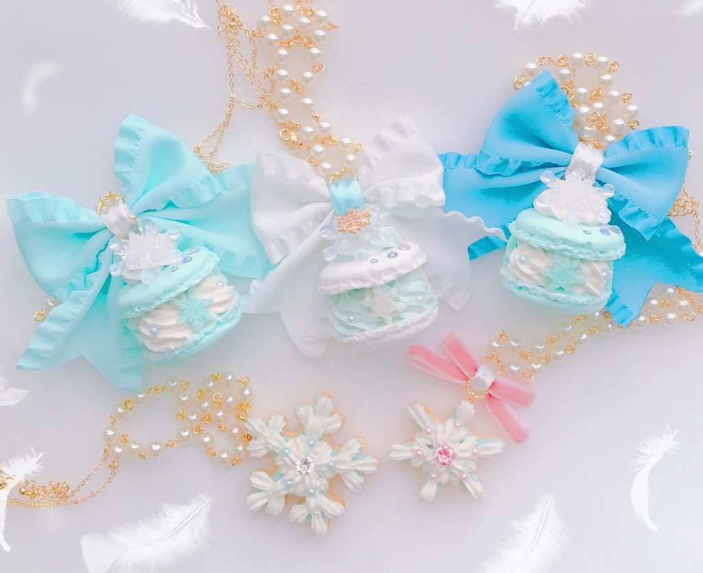 冬のマカロンネックレス