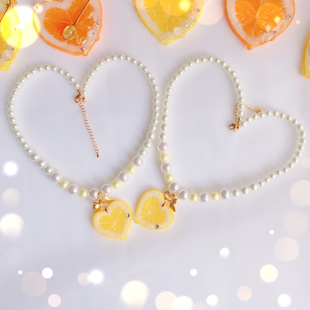 ハートレモンネックレス(7月7日販売分は画像2枚目)