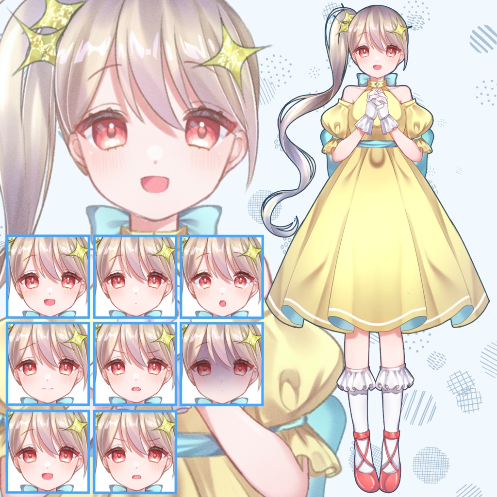 【表情8種類】アイドル風な女の子