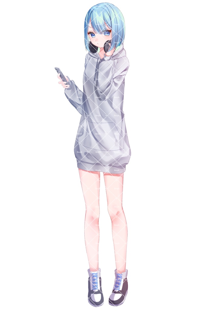 【表情9種・ミニキャラ1種】ゲーム好きな女の子