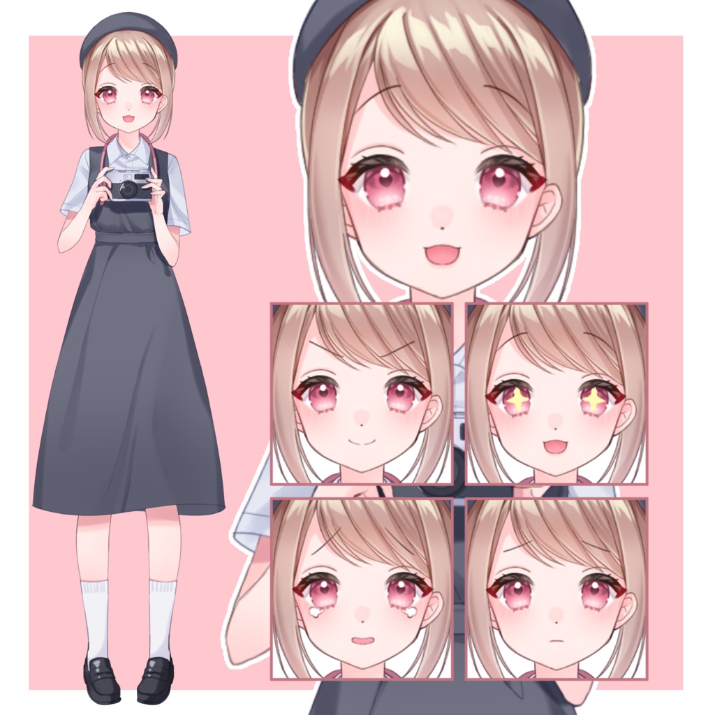 【表情差分5種類】カメラ好きな女性