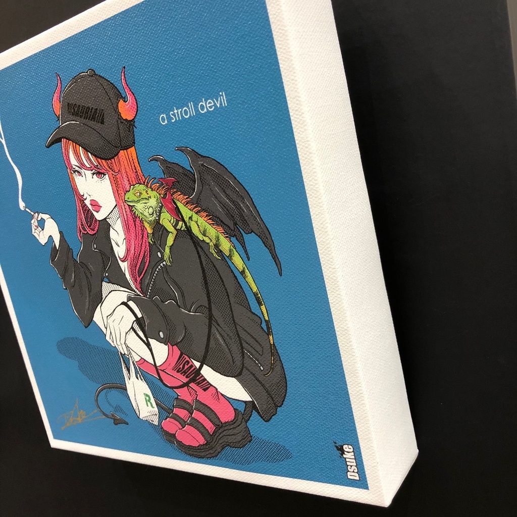 キャンバスプリント正方形0 A Stroll Devil Dsuke Booth