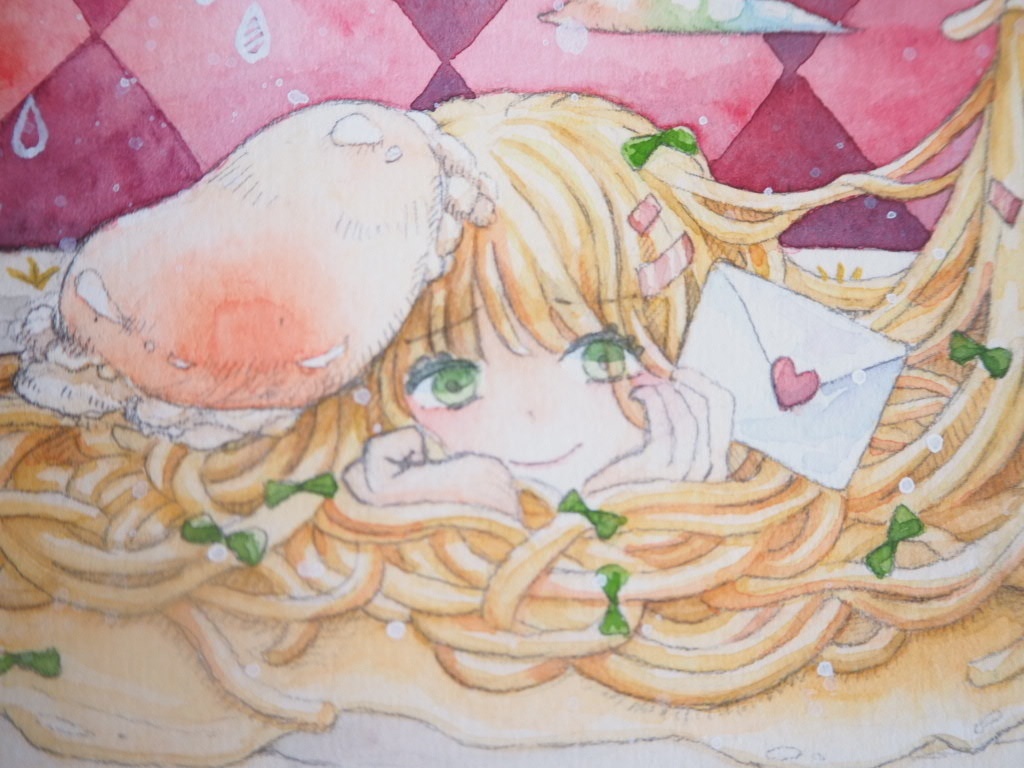水彩画『アポロンの食卓』