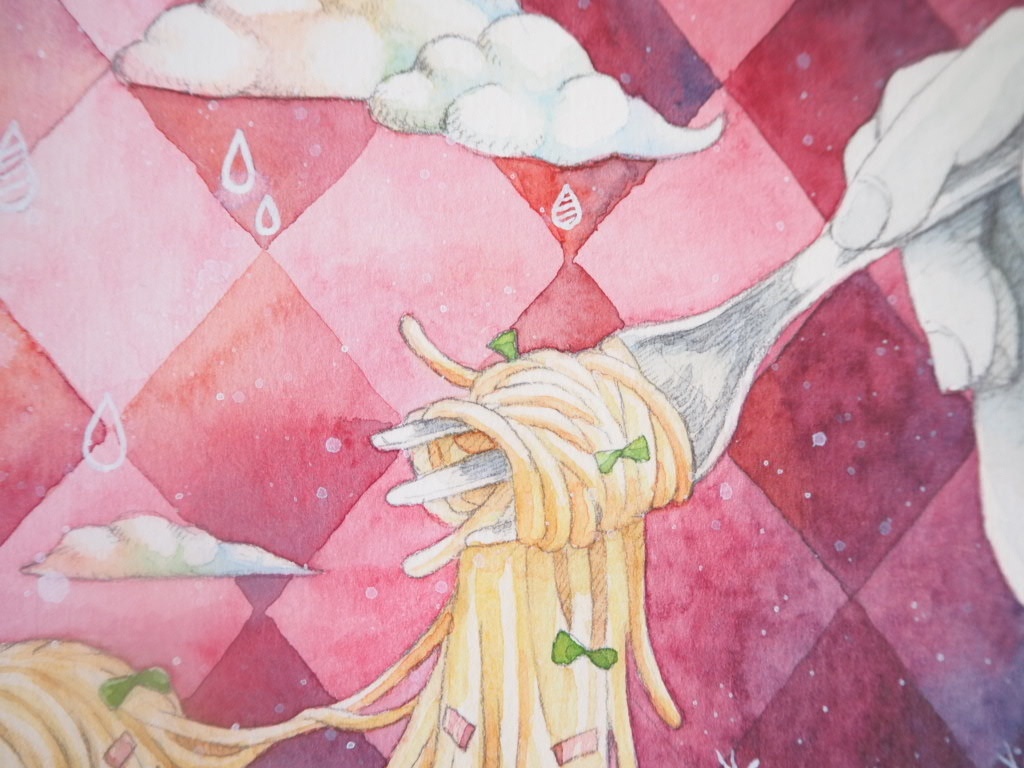 水彩画『アポロンの食卓』